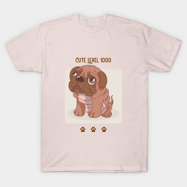 Cute Level 1000 / Cute Pug Puppy / Dog Lover / Dog Person / Pug Lover T-Shirt by Redboy